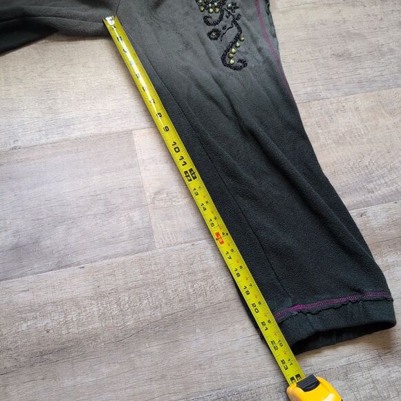 Vintage Miss Me Sweatpants M Gray Beaded Cropped Straight Leg *Flaw - Picture 6 of 6